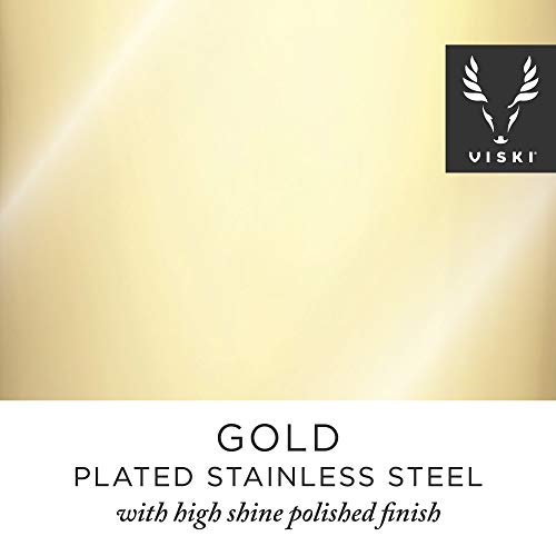 Viski Gold Heavyweight Cocktail Shaker, Stainless Steel Drink Mixer, with Bar Strainer, Professional Shaker for Martini an...