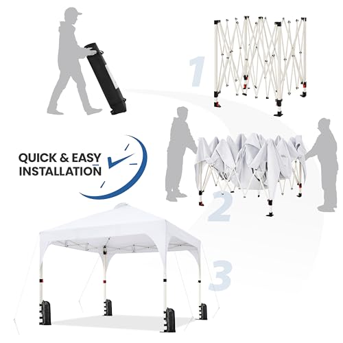 Yaheetech 10x10 Pop Up Canopy Tent with Vent, Easy Set Up Tent, Instant Sun Shelter Canopy with Wheeled Bag, 4 Sandbags, 1...
