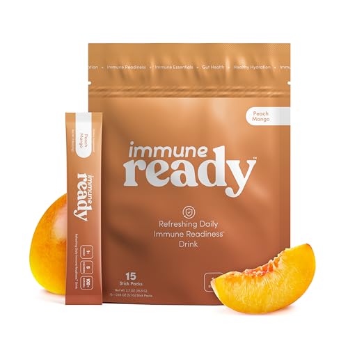Immune Ready™ Electrolytes Powder Packets - Vitamin C Immune Support Drink Mix with Zinc, D3 & Beta Glucan - Low Sugar Hyd...
