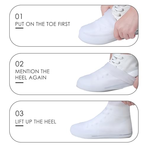 Adorila Silicone Waterproof Shoe Covers, Anti-Slip Anti-Friction and Portable Waterproof Shoe Covers for Outdoor Home Trav...