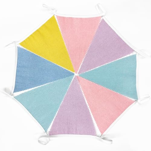 46Ft Pastel Party Decorations Macaron Burlap Banner Triangle Pennant Flag Macaron Linen Bunting Garland Streamers for Vint...