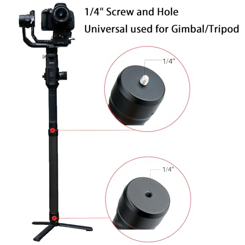 HAFOKO Professional Carbon Fiber Extension Monopod Pole Stick Rod 1/4'' Compatible for DJI RS4/RS4 PRO/RS3 Mini/RS3/RS3 PR...