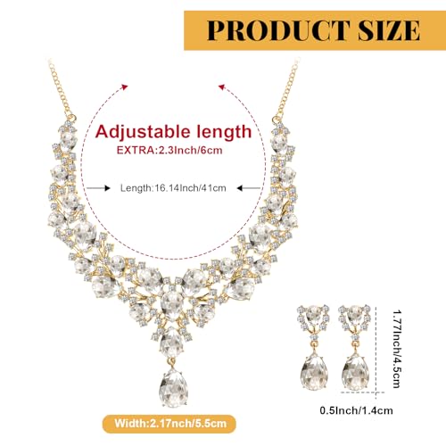 Sratte Masquerade Mask Set Include Necklace Earring Halloween Venetian Mask for Lady Women Costumes Accessory Cosplay Party