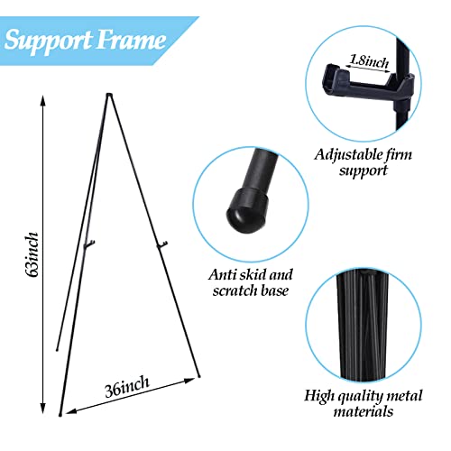 Thickened Easel Stand for Wedding Sign & Poster 63'' Portable Easels for Display Art Easel for Floor Adjustable Metal Ease...