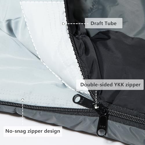 BISINNA Mummy Sleeping Bag for Adults 14-41℉ Cold Weather 3-4 Season Camping Sleeping Bags with Compression Sack for Backp...