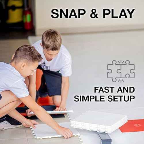 Hockey Revolution My Puzzle Durable Flooring Tiles - Slick Interlocking Training Surface for Stickhandling, Shooting, Passing - Build Your Own Platform (8 Tiles (9.39 sqft)