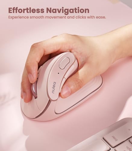 Nulea M510 Vertical Mouse Wireless, Ergonomic Mouse for Comfy Tracking, 3 Adjustable DPI (800-1200-1600), 2.4G Wireless Ve...