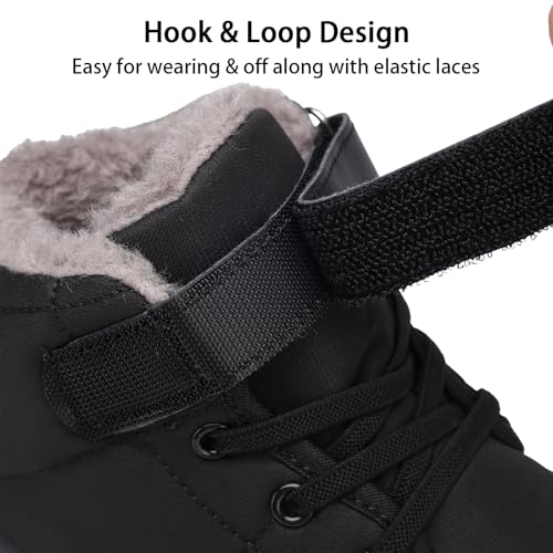 FANSITE Boys Snow Boots Winter Waterproof Slip Resistant Cold Weather Shoes（Little Kid/Big Kid