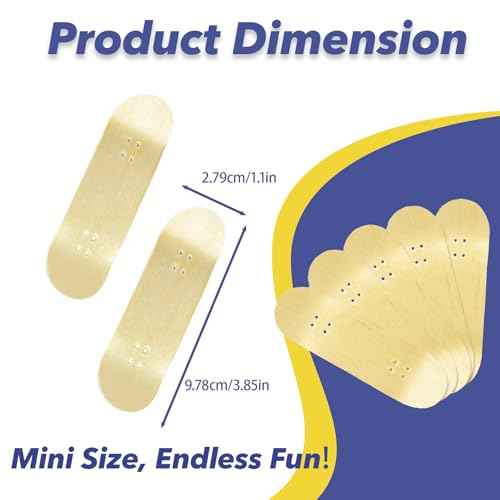 Mtuiweo DIY Series Wooden Finger Skateboard, 5 PCS Blank Teak Fingerboards Design Your Style, 30mm x 100mm Handmade Wooden Fingerboard Decks