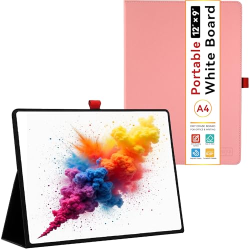 iNenya 12"x9" Portable White Board with Foldable Stand, A4 Small Whiteboard, Ultra-Smooth Anti-Ghosting Surface, Easy Wipe...
