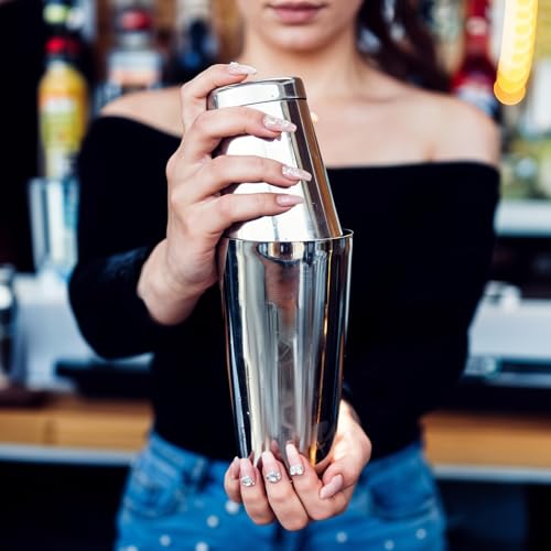 Giantree 6 Pcs Cocktail Shakers, Professional Boston Bar Shaker Set, Stainless Steel Cocktail Shaker Set for Bartenders, E...