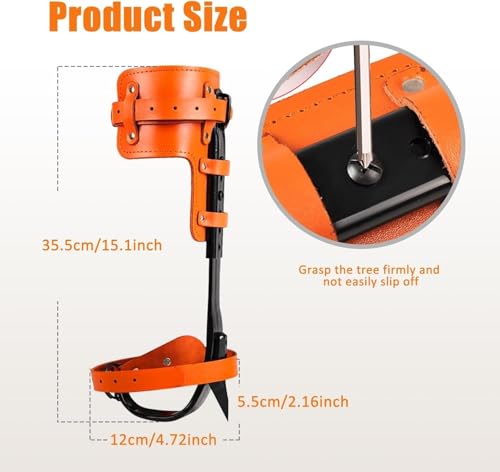 Tree Climbing Gear,Tree Climbing Spikes, Tree Climbing Gear with Adjustable Climbing Straps and Steel Core Flip Line, Rock...