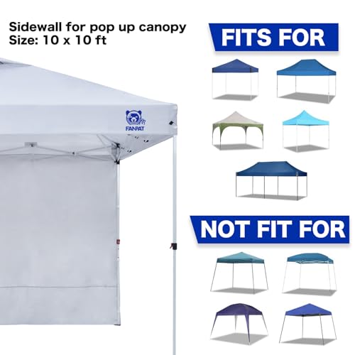 Fanpat Instant Canopy Tent Sidewalls for 10x10 Pop Up Canopy 210D Waterproof,4 Piece Sidewalls, with Doors,White(4PCS Side...