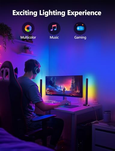 Smart LED Light Bars, RGB Light Bar, 14 Inches TV Backlights with Scene and Music Modes, Smart Light Bars with Multiple Pl...