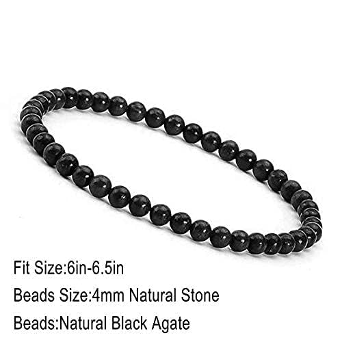 KIKILA 4mm Mini Gemstone Energy Bracelets Crushed Stone Beaded Bracelet Natural Stone Charm Beaded Small Couples Bracelets for W