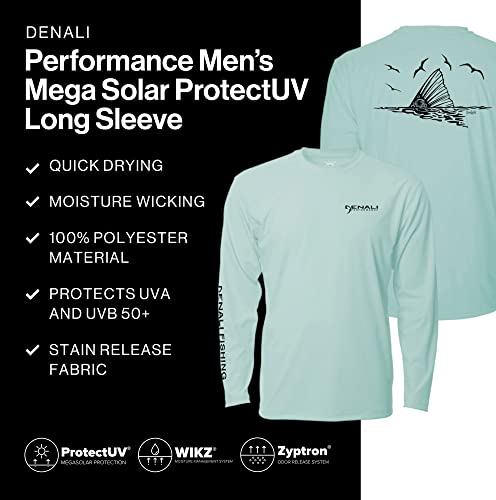 Denali Men's Fishing Tournament Redfish Teaser UPF 50+ Long Sleeve T-Shirt, UV Protection, Signature Logo Fisherman's Shirt