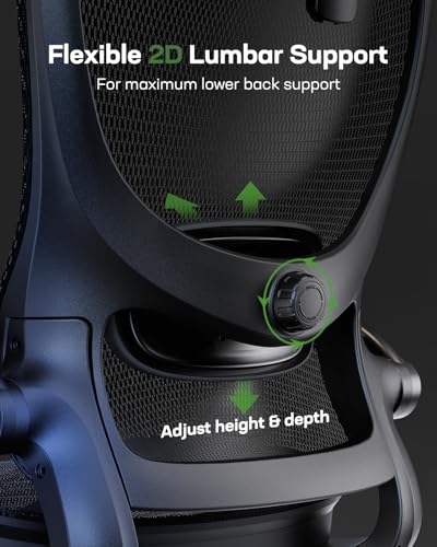 Marsail Ergonomic Mesh Office Chair High Back Home Office Desk Chair with Adaptive Lumbar Support, 2D Headrest, 3D Flip-Up...