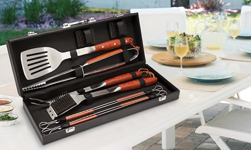Cuisinart 10-Piece Premium Grilling Set, Grill Accessories Stainless Steel BBQ Tools, Storage Tote for Spatula, Tongs, Gri...
