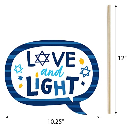 Big Dot of Happiness Hanukkah Menorah - Chanukah Holiday Party Photo Booth Props Kit - 20 Count