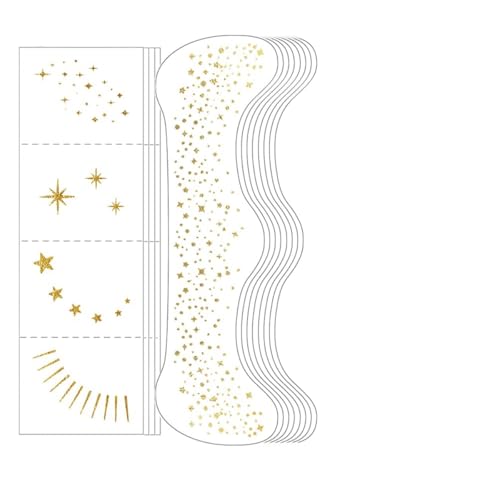 Glitter Freckles Face Tattoo - 20Pcs Waterproof Gold Temporary Sparkle Patches for Women Glow Up Makeup Patches Accessorie...