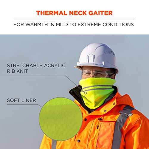 Ergodyne N-Ferno 6961 Reflective Neck Warmer, Fleece Neck Gaiter, Winter Face Covering