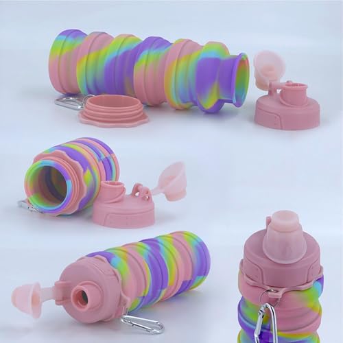 YCTMALL Collapsible Water Bottles Travel water bottle Sports Portable Sport Water Bottle Reusable Water Bottles comes with...
