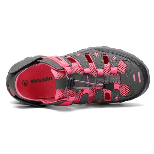 SAGUARO Men's Sport Sandals Adjustable Strap Closed Toe Outdoor Hiking Sandal Beach Water Shoes