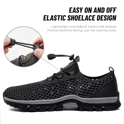 DXINZHI Water Shoes Men Outdoor Hiking Shoes Quick Drying Beach Aqua Shoes Men's Amphibious Water Shoes Summer Non-Slip Qu...
