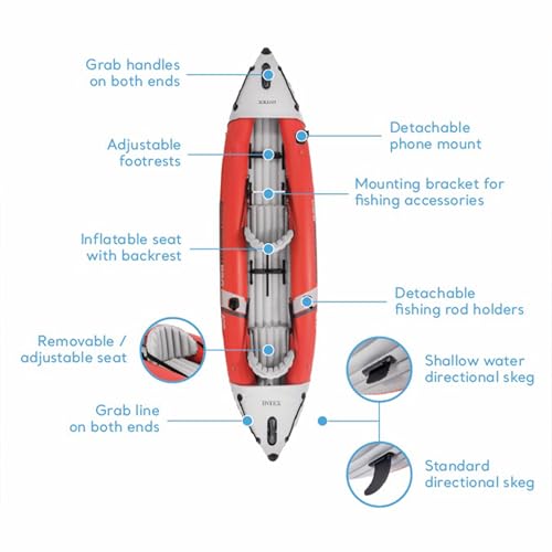 Intex 68309EP Excursion Pro K2 Inflatable Kayak Set: Includes Deluxe 86in Kayak Paddles and High-Output Pump – SuperTough ...