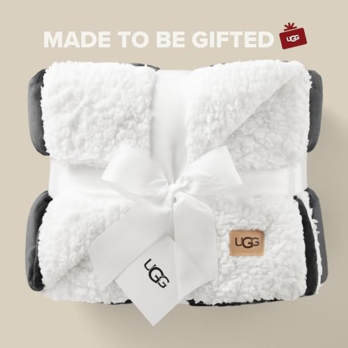 UGG Nita Throw Blanket Soft Reversible Plush Throw for Couch or Bed Washable Warm Fluffy Blanket for College Dorm Essentia...