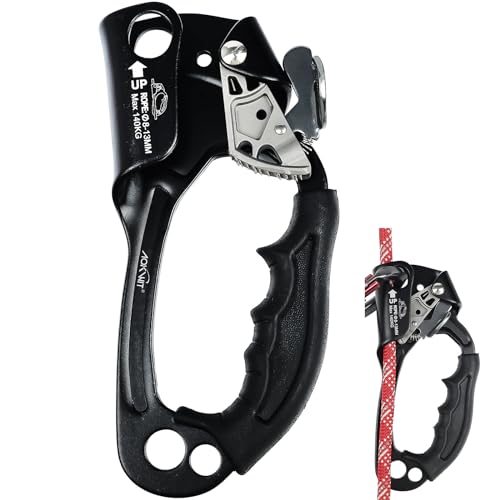 UIAA & CE Certified Rope Ascender Aluminum Alloy Rock Climbing Gear Strong Rigging Rappelling Equipment for Rock Tree Clim...