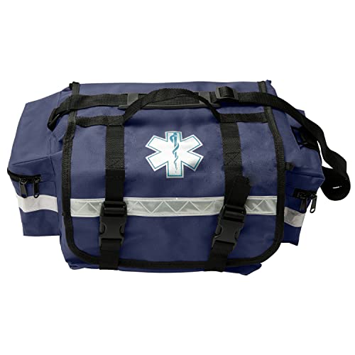 NOVAMEDIC Professional Empty Blue First Responder Bag, 17" x 9" x 7", EMT Trauma First Aid Carrier for Paramedics and Emer...