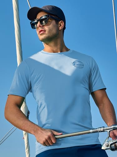 NORTHYARD Mens Swim Shirt Rash Guard UPF 50+ Quick Dry Short Sleeve Fishing Shirts Sun Protection Shirt Beach Water Swimming