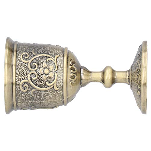 Bronze Wine Cup, Vintage Goblet Embossed European Royal Chalice Whiskey Drink Party Supplies, for Kitchen, Home, Bar, Wedd...