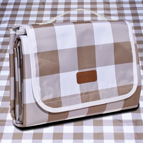 ALLBFENG 80"x60" Waterproof Sandproof Picnic Mat - Portable Foldable Outdoor Blanket for Beach, Park, Travel & Indoor Use...