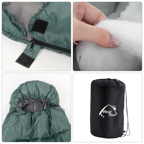Wind Tour 3 Season Lightweight Waterproof Sleeping Bag Indoor & Outdoor for Hiking Backpacking Camping Traveling