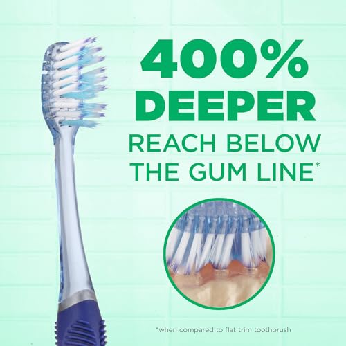 GUM Technique Deep Clean Toothbrush - Compact Head - Soft Toothbrushes for Adults with Sensitive Soft Bristles, 3 Count