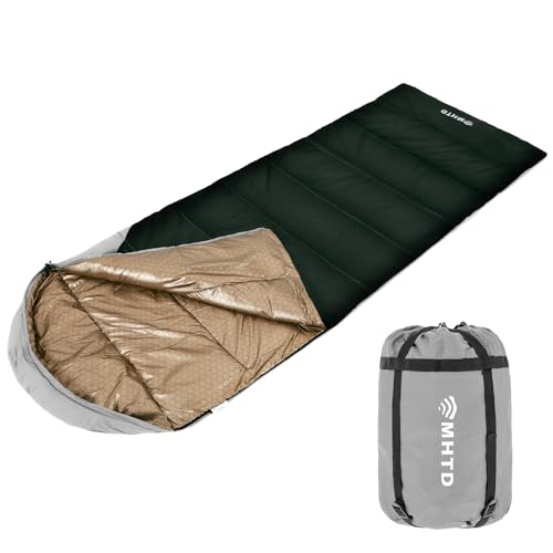 MHTD Winter Cold Weather Sleeping Bag for Adults 0 Degree,Cotton Canvas with YKK Zipper Compact Backpacking Mummy Camping ...