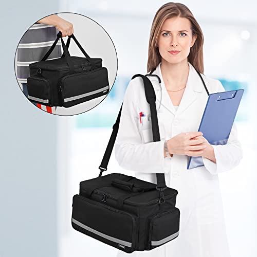 LEFOR·Z Home Health Nurse Bag Medical Bag Empty First Aid Storage with Detachable Divider Medical Supplies Bag for Nursing...