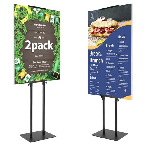 STANDNEE 2PACK Poster Stand Adjustable Poster Holder Stand, Foam Board Stand for Display, Heavy Duty Pedestal Sign Holder,...