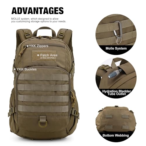 Mardingtop Small Tactical Backpack,Molle Hiking Backpack for Backpacking,Cycling and Biking,15L/25L Backpack
