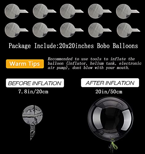 20 Inch Bobo Balloons Bubble Balloons, 20 Pcs Clear Bobo Balloon, Large Transparent Bubble Balloon for Christmas Wedding B...