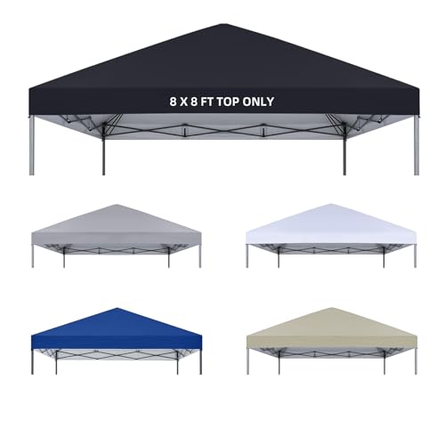 8x8 Canopy Replacement Top Only,Waterproof Pop Up Canopy Tent Top Replacement Cover Roof with Windproof Ropes for Straight...