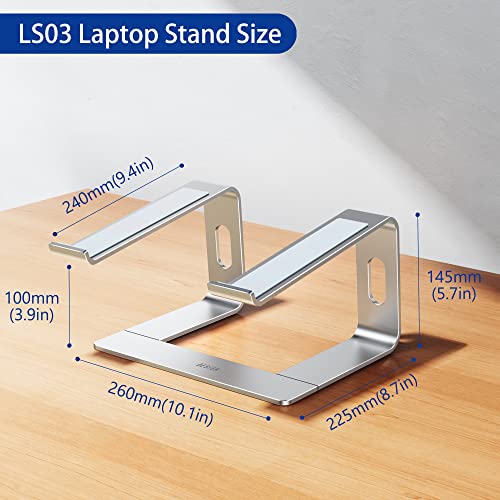 BESIGN LS03 Aluminum Laptop Stand, Ergonomic Detachable Computer Stand, Notebook Riser Compatible with Air, Pro, Dell, HP,...