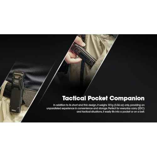 Nitecore EDC23 - EDC23 Saber Ultra Slim Pocket EDC Flashlight -2500 Lumens W/Eco-Sensa USB C Charging Cable