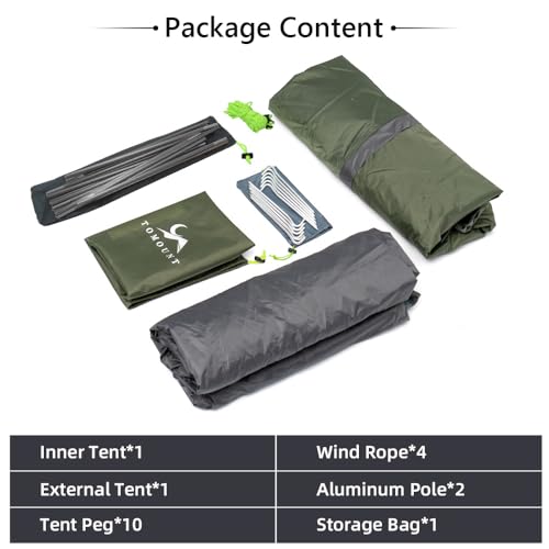 MC TOMOUNT Backpacking Tent 1-2 Person Waterproof Lightweight Double Layer Free-Standing Aluminum Pole for Outdoor Camping...