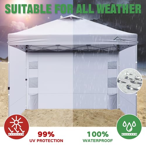 Acepic Instant Canopy Sidewalls 10x10 FT for Pop Up Canopy, Waterproof and UV Protection, 300D Polyester Canopy Walls with...