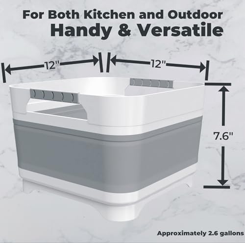 GIMWA Wash Basin for Baby Bottles, Foldable, Versatile Wash Tub for Kitchen, RV, Outdoor Camping Sink, Sturdy & Easy to Clean