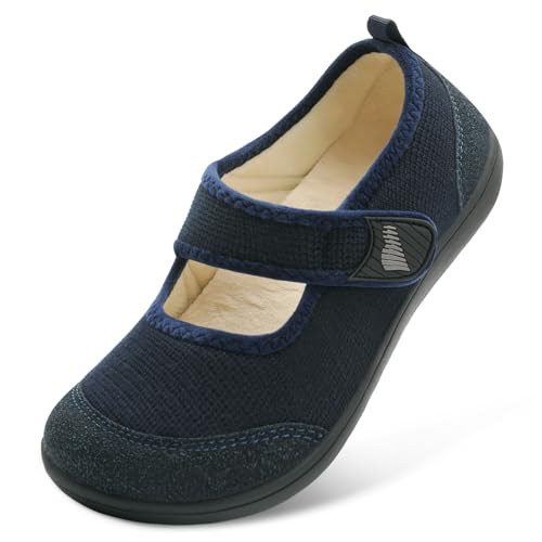 BARERUN Womens Slippers Wide Diabetic Shoes for Women Adjustable House Slippers Swollen Bunions Neuropathy House Shoes Sta...
