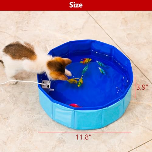 YeulYuuri Cat Pool Interactive Toys, Cat Toy Fish – Fun Water Play for Indoor Cats